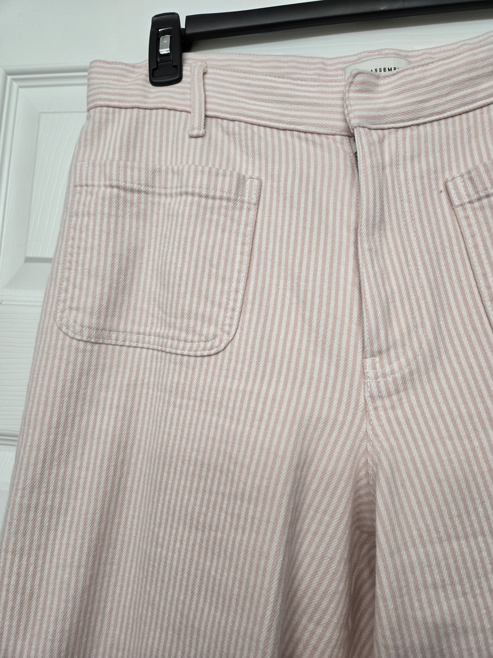 Striped Pink & White Women’s Wide Leg Crop Pants